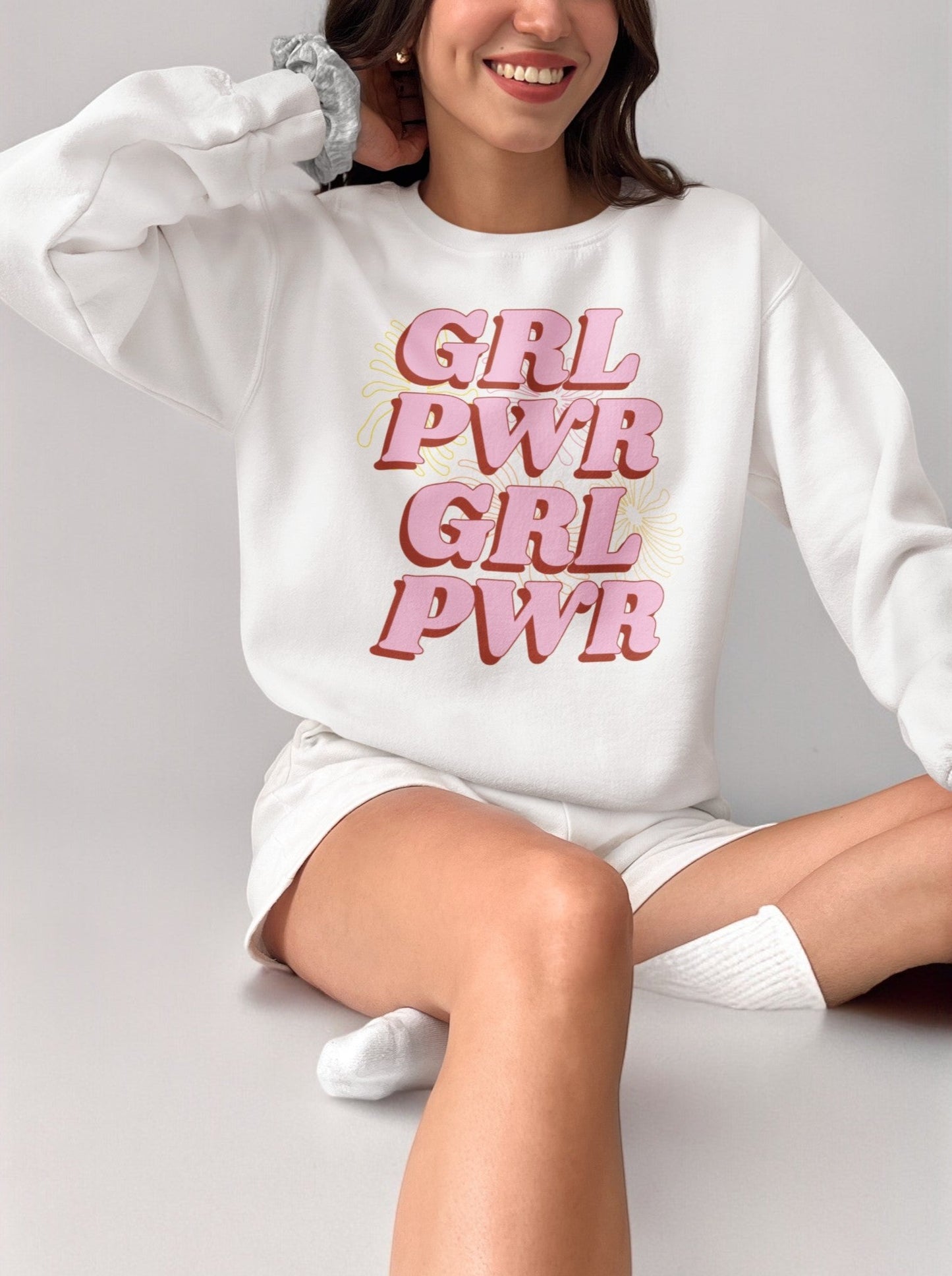 Heavy Blend Crewneck Sweatshirt "GRL PWR"