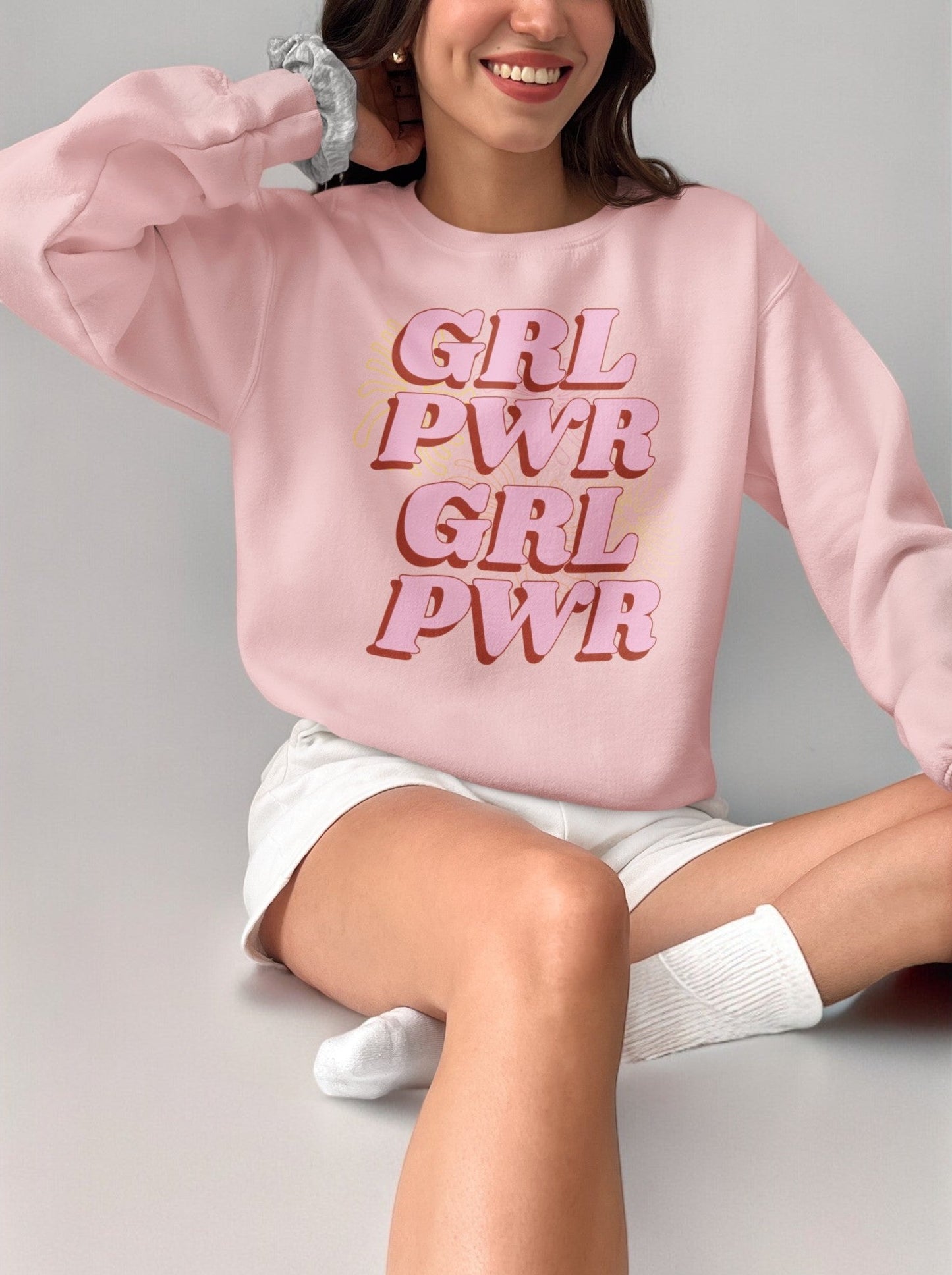 Heavy Blend Crewneck Sweatshirt "GRL PWR"