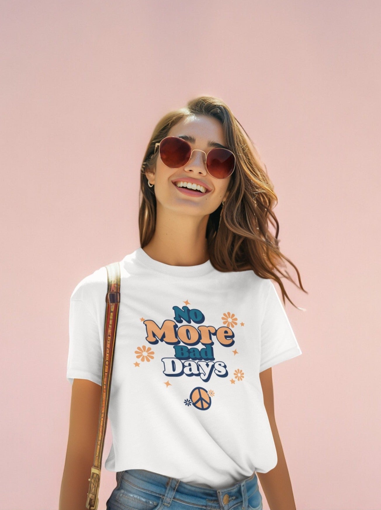 No More Bad Days T-Shirt - Orange & Blue