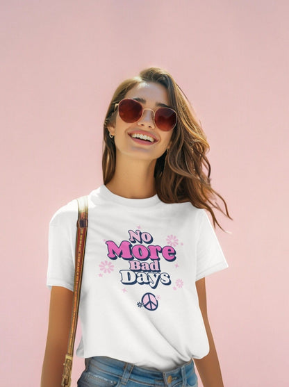 No More Bad Days T-Shirt - Pink & Blue