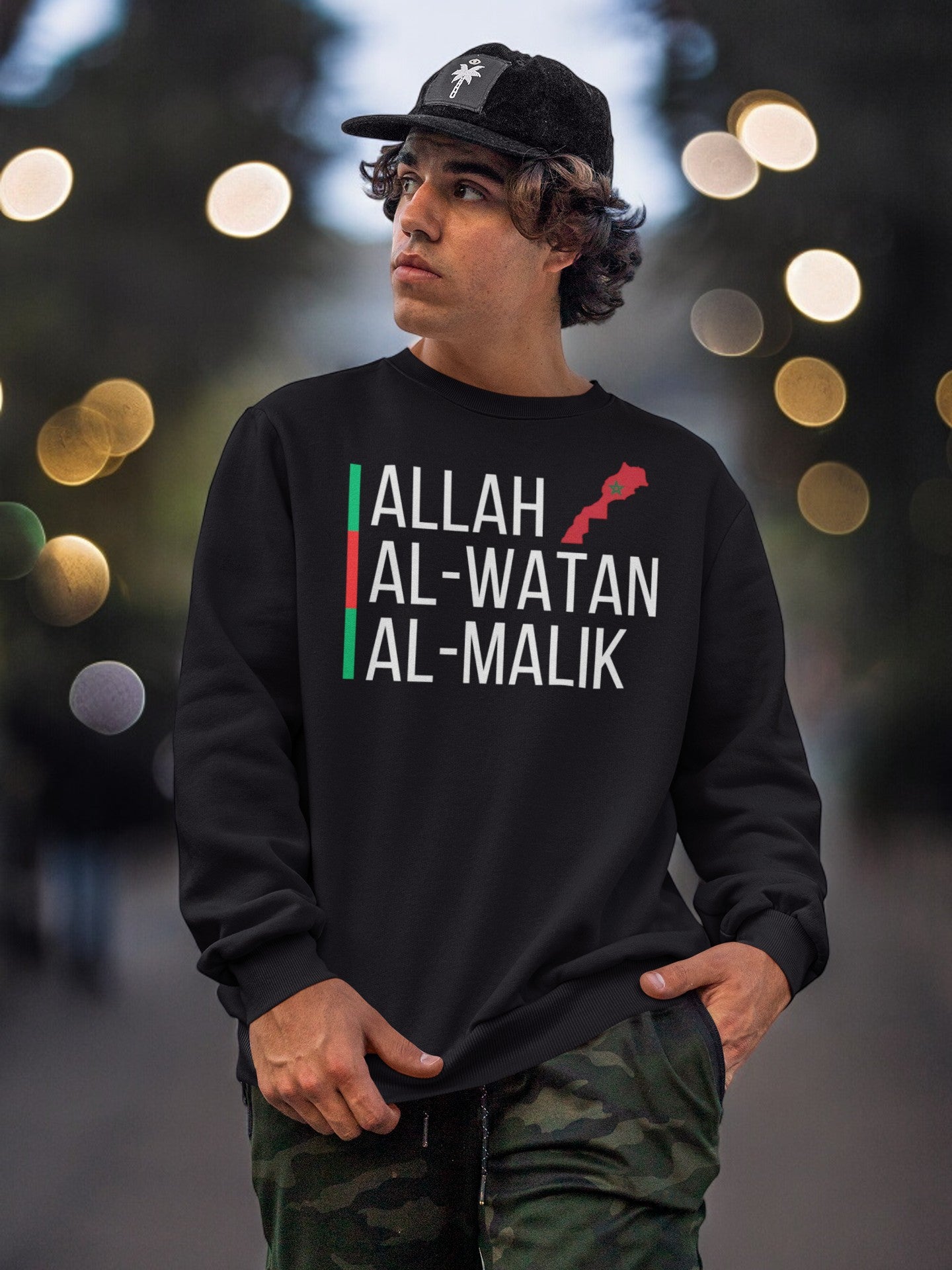 Sudadera con cuello redondo ALLAH AL-WATAN AL-MALIK