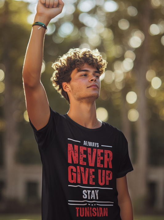 T-shirt NEVER GIVE UP Tunisia