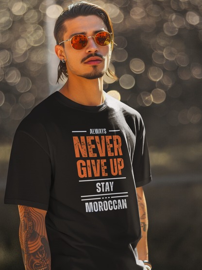 T-shirt NEVER GIVE UP Morocco